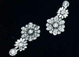 [EH-18] Aretes Pandora Cascada Margaritas Plata