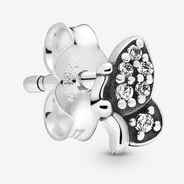 Aretes Pandora mariposa pavé y esmalte negro