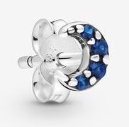 Aretes Pandora luna y estrellas plata con circonias azules