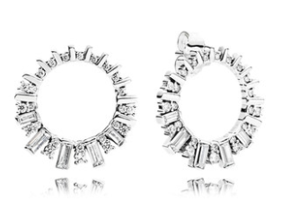 [EH-33] Aretes Pandora círculo baguette y circonia redonda
