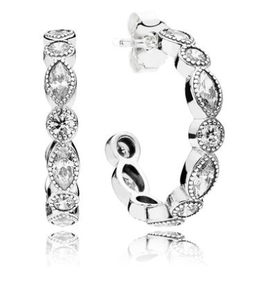 Aretes Pandora media aro marquise y redonda
