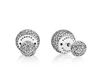 [EH-62] Aretes Pandora esferas dobles Signature pavé plata