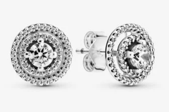 Aretes Pandora círculo halo plata
