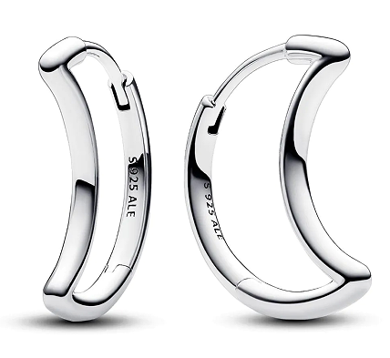 Aretes Pandora aro clicker liso plata