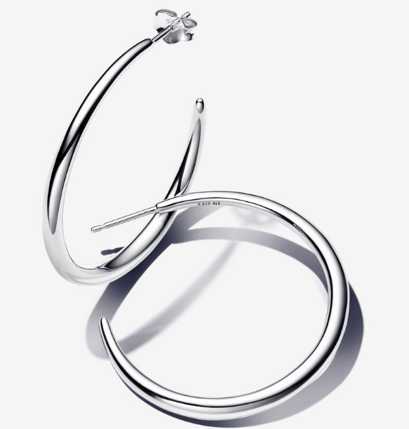 [EH-307] Aretes Pandora aro grande fino plata poste