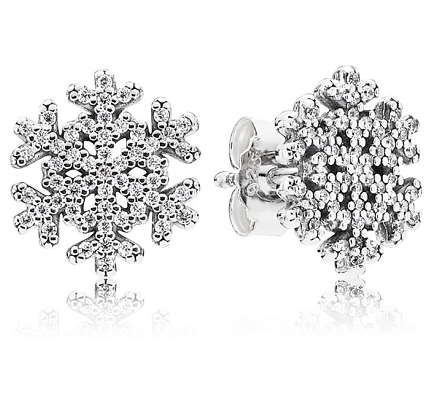 Aretes Pandora copo de nieve pavé