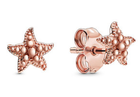 Aretes Pandora Estrella de Mar Baño Oro Rosa