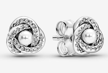 Aretes Pandora Nudo Perla Central Circonia