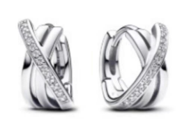 [EH-408] Aretes Pandora aro cruzado líneas X