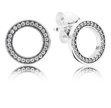 Aretes Pandora círculo pavé plata