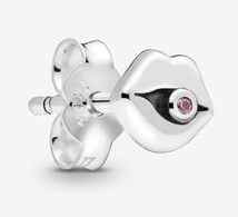 Aretes Pandora labios con circonia roja