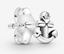 Aretes Pandora ancla con circonia plata