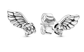 Aretes Pandora ala de ángel con circonia