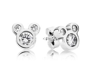 [EH-241] Aretes Pandora Disney Mickey Mouse plata con circonias