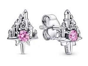 Aretes Pandora árbol de Navidad circonia rosa