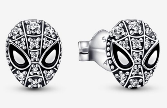 [EH-285] Aretes Pandora Marvel Spider-Man máscara pavé