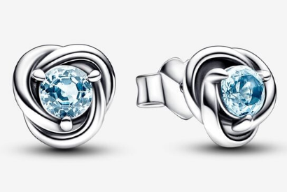 Aretes Pandora Nudo Eterno Circonia Azul