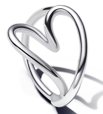 [193288C00] Anillo Pandora silueta corazón abierto asimétrico