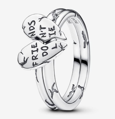 Anillo Pandora doble placa Friends Don't Lie