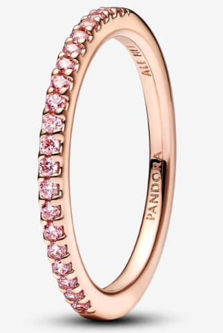 [182999C01] Anillo Pandora eternity circonias rosa oro rosa