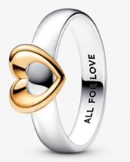 [162504C00] Anillo Pandora corazón bicolor All For Love