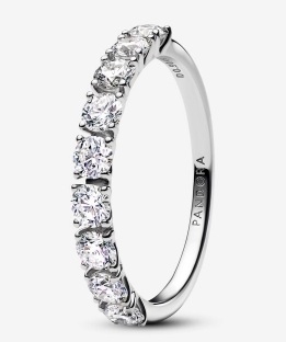 [153488C01] Anillo Pandora alianza pavé graduada plata