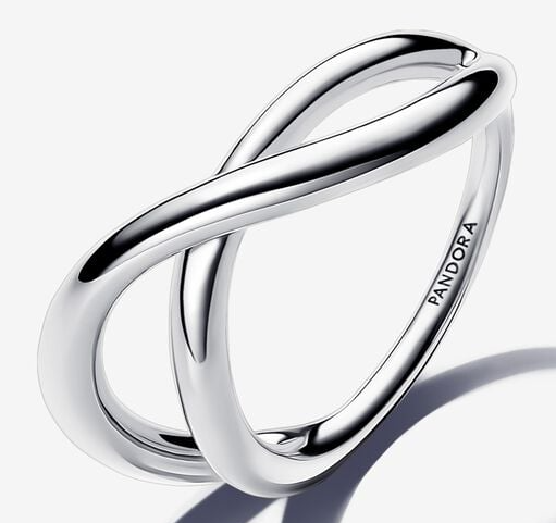 [193318C00] Anillo Pandora infinito banda lisa cruzada