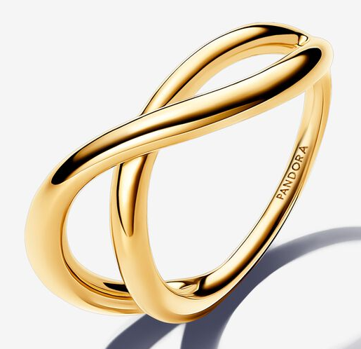 [163318C00] Anillo Pandora ondas cruzadas infinito dorado