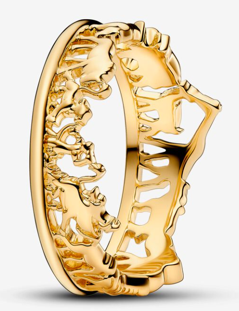 Anillo Pandora caballos calados dorado