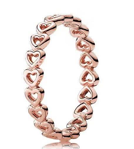 Anillo Pandora corazones enlazados oro rosa