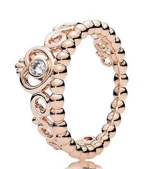 Anillo Pandora Tiara Baño Oro Rosa con Circonia