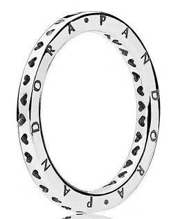 [JZ-26] Anillo Pandora Logo y Corazones Grabados
