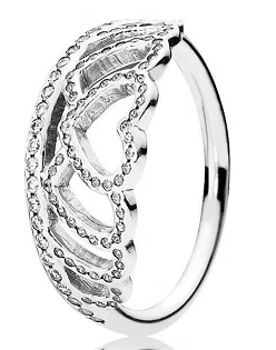 Anillo Pandora ala pluma calada plata