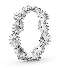 [JZ-42] Anillo Pandora corona margaritas plata