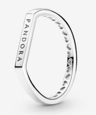 [JZ-44] Anillo Pandora Signature barra logo plata