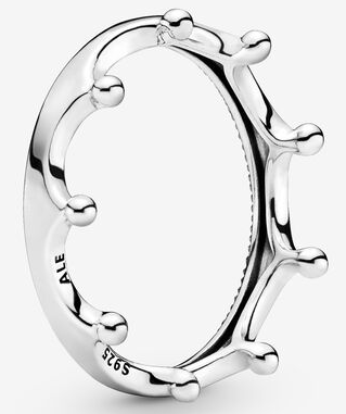 Anillo Pandora corona puntas bola plata