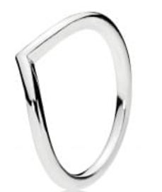 Anillo Pandora chevron liso plata