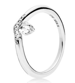 Anillo Pandora Lágrima Asimétrica con Acento de Circonias