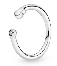 Anillo Pandora Abierto Corazón y Circonia