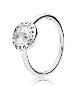 [JZ-77] Anillo Pandora Signature Piedra Central Plata