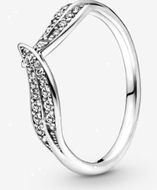 Anillo Pandora Onda Doble Pavé Plata