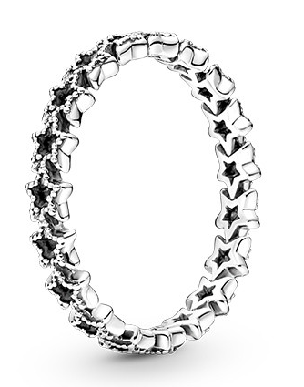 Anillo Pandora Eternity Estrellas Caladas Plata
