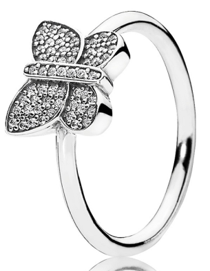 Anillo Pandora mariposa pavé circonia plata