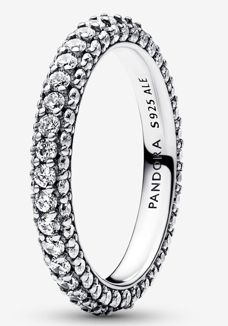 Anillo Pandora eternity pavé abombado plata