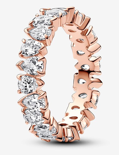 Anillo Pandora eternity corazones oro rosa