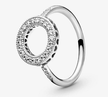 [JZ-111] Anillo Pandora Círculo Halo Pavé Plata