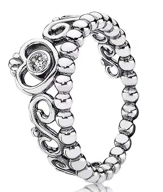 [JZ-123] Anillo Pandora corona filigrana corazón circonia plata