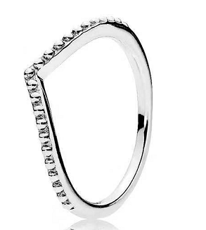 Anillo Pandora silueta V pavé plata