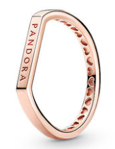 [JZ-143] Anillo Pandora Signature logo cuadrado oro rosa