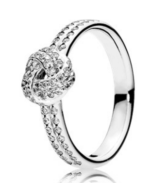 Anillo Pandora nudo pavé bifurcado plata